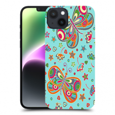 פרפרים על כחול כיסוי מגן קשיח מעוצב ל Apple iPhone 14 Plus סקרין מובייל