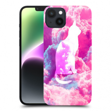 חתול בעננים ורודים כיסוי מגן קשיח מעוצב ל Apple iPhone 14 Plus סקרין מובייל
