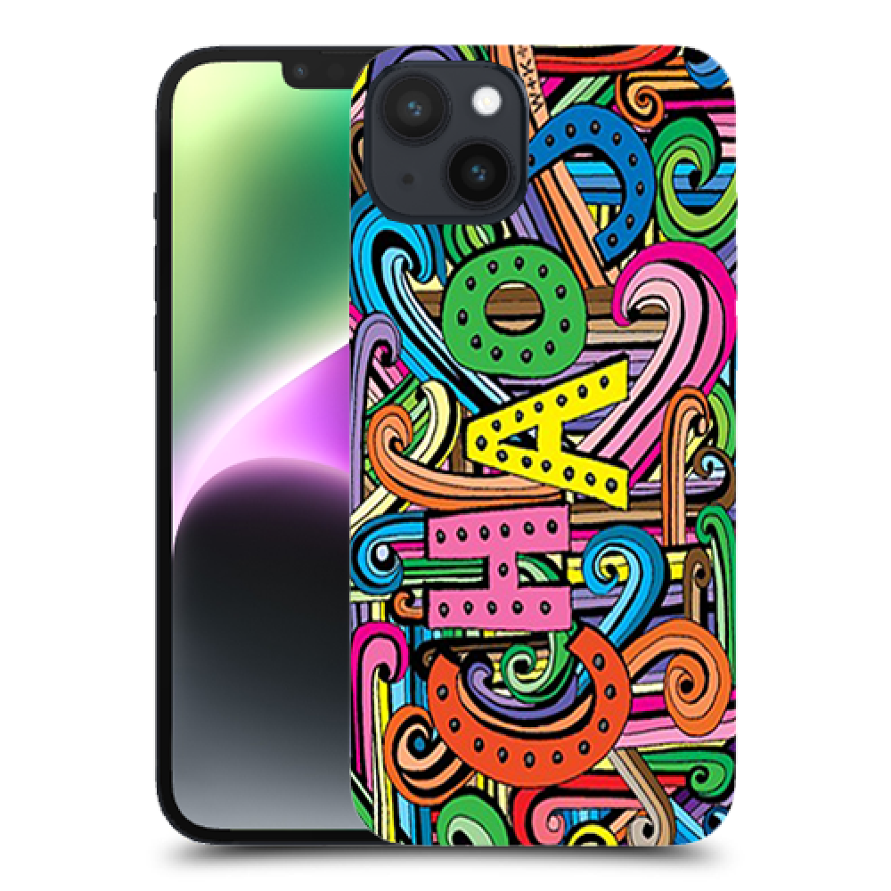 כאוס צבעוני כיסוי מגן קשיח מעוצב ל Apple iPhone 14 Plus סקרין מובייל