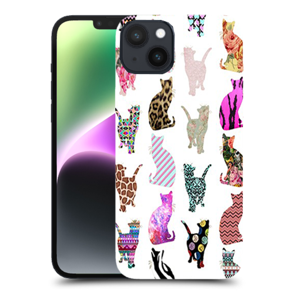 חתולים צבעוניים כיסוי מגן קשיח מעוצב ל Apple iPhone 14 Plus סקרין מובייל