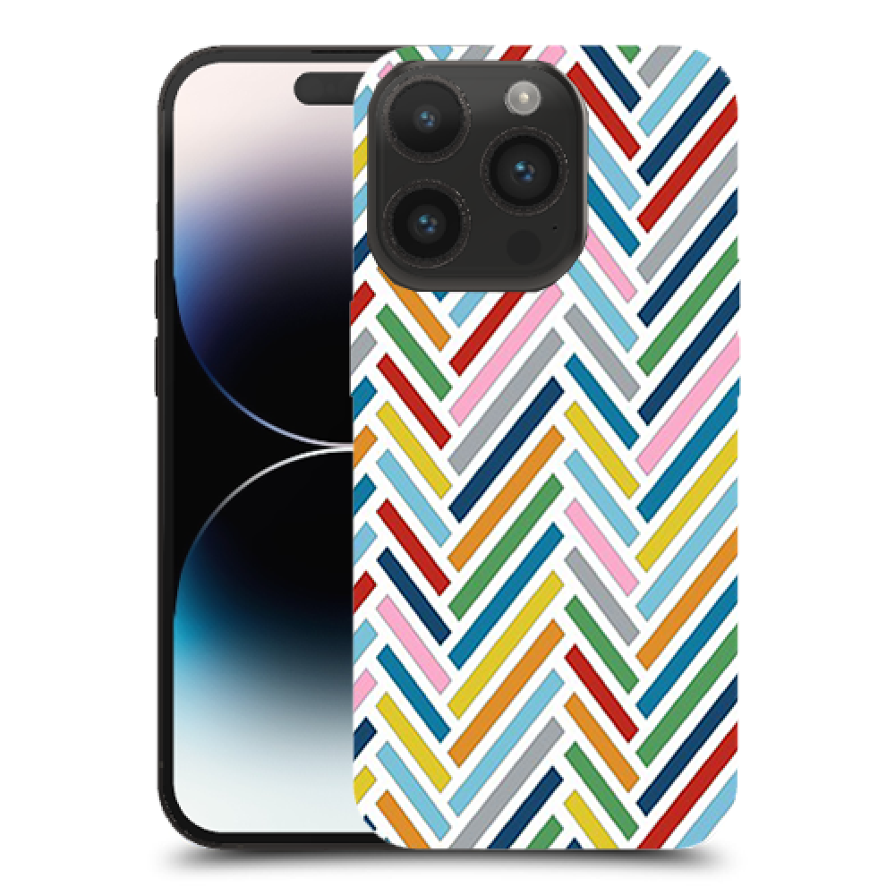 צבע זיג-זגס כיסוי מגן קשיח מעוצב ל Apple iPhone 14 Pro סקרין מובייל
