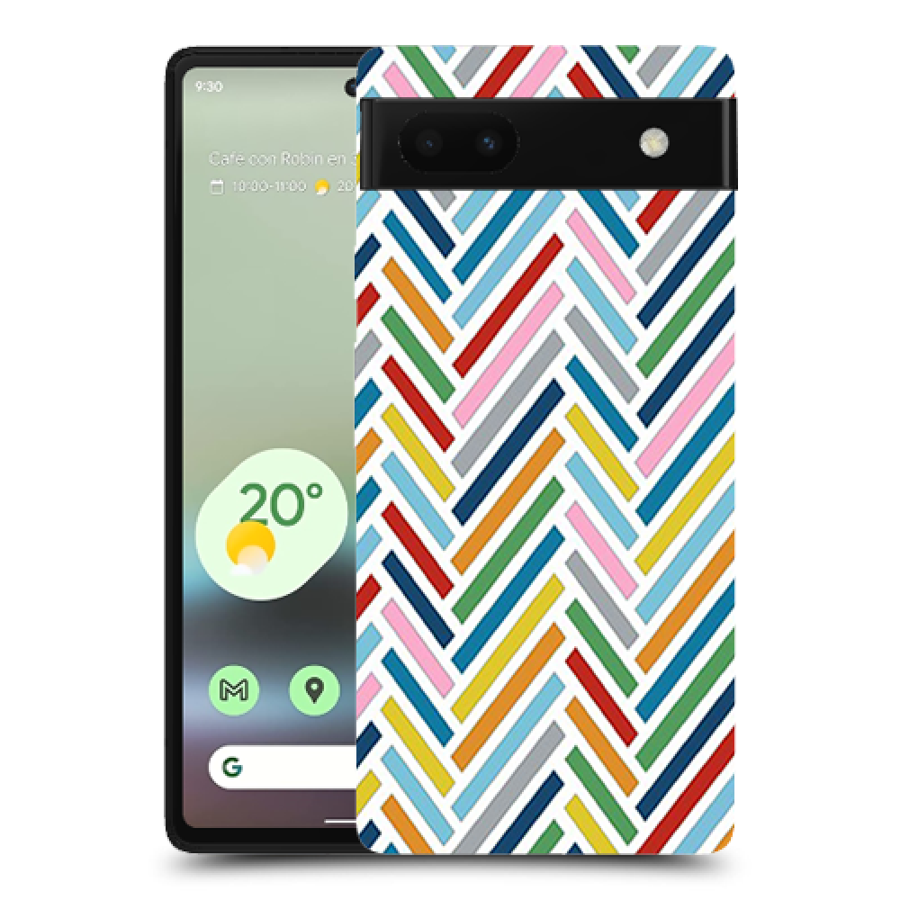 צבע זיג-זגס כיסוי מגן קשיח מעוצב ל Google Pixel 6a סקרין מובייל