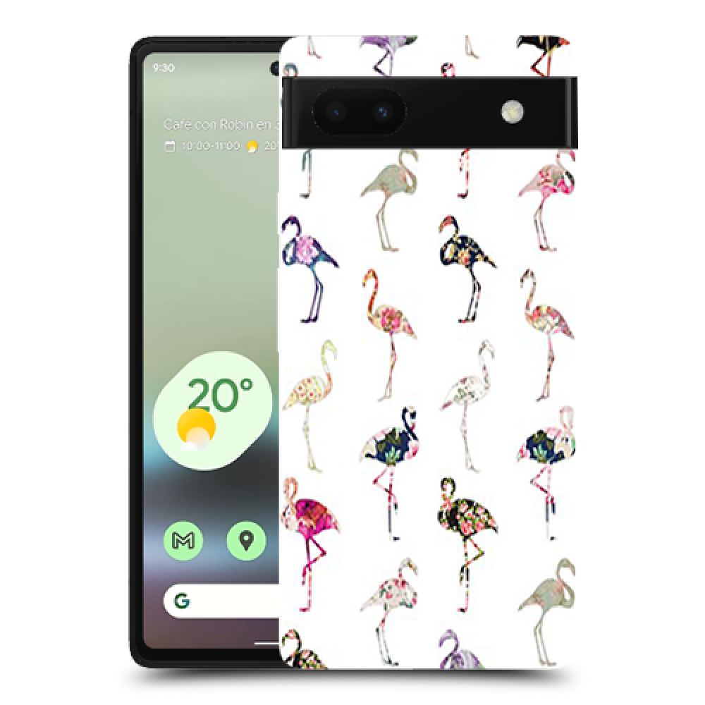 פלמינגו צבעוניים כיסוי מגן קשיח מעוצב ל Google Pixel 6a סקרין מובייל