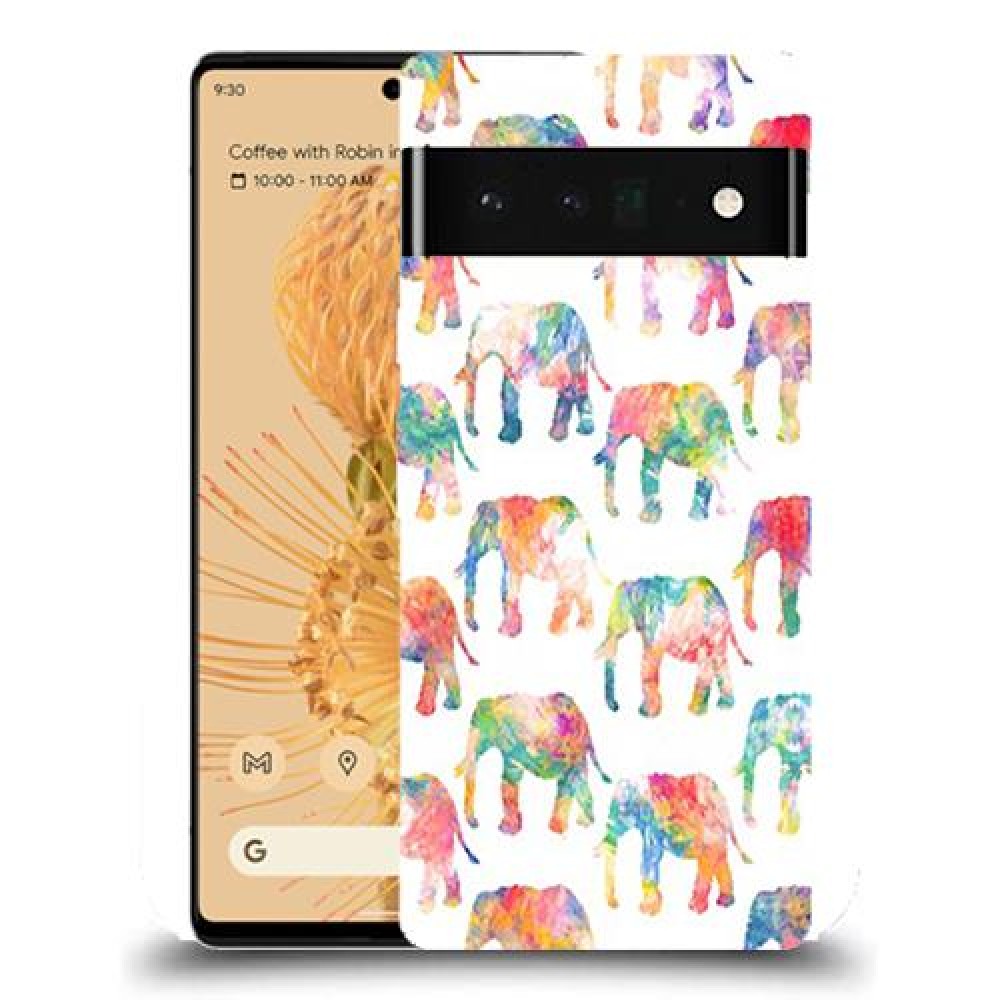 כיסוי מעוצב - אלפנטים צבעוניים לדגם : Google Pixel 6 Pro מותג : סקרין מובייל