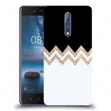 כיסוי מעוצב - לבן שחור לדגם : Nokia 8 מותג : סקרין מובייל