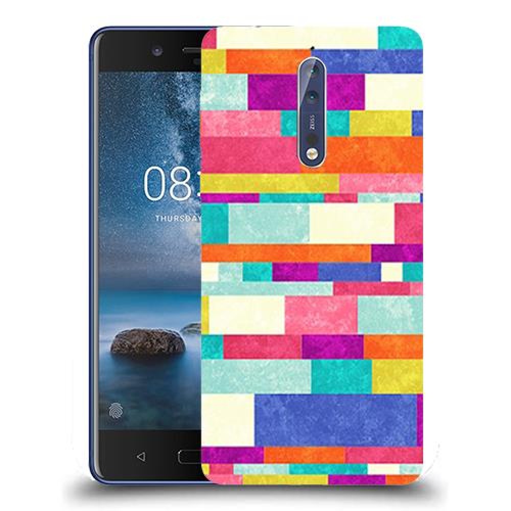 כיסוי מעוצב - לבנים צבעוניות לדגם : Nokia 8 מותג : סקרין מובייל