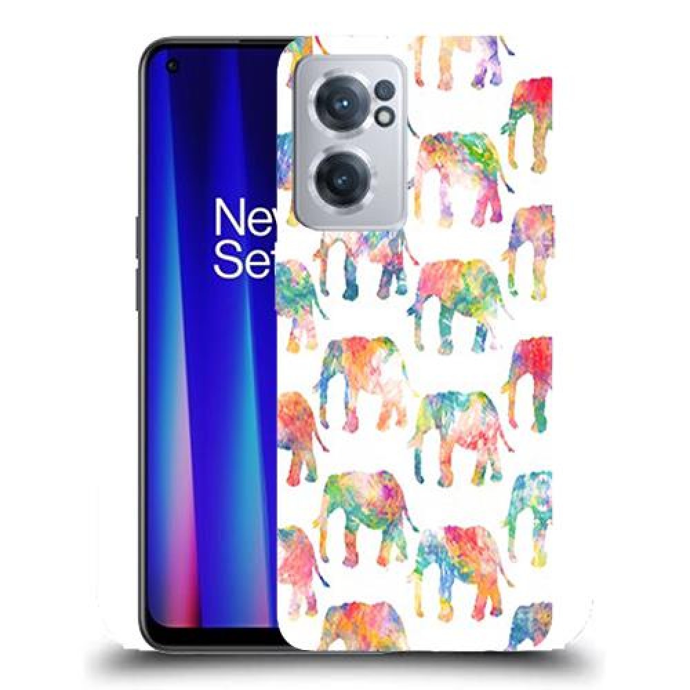 כיסוי מעוצב - אלפנטים צבעוניים לדגם : OnePlus Nord CE 2 5G מותג : סקרין מובייל
