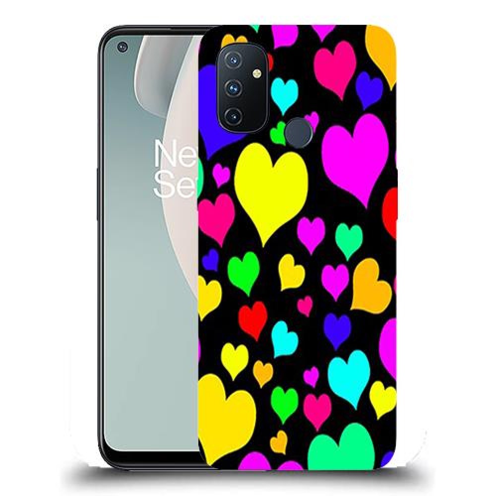 כיסוי מעוצב - לבבות צבעוניים לדגם : OnePlus Nord N100 מותג : סקרין מובייל