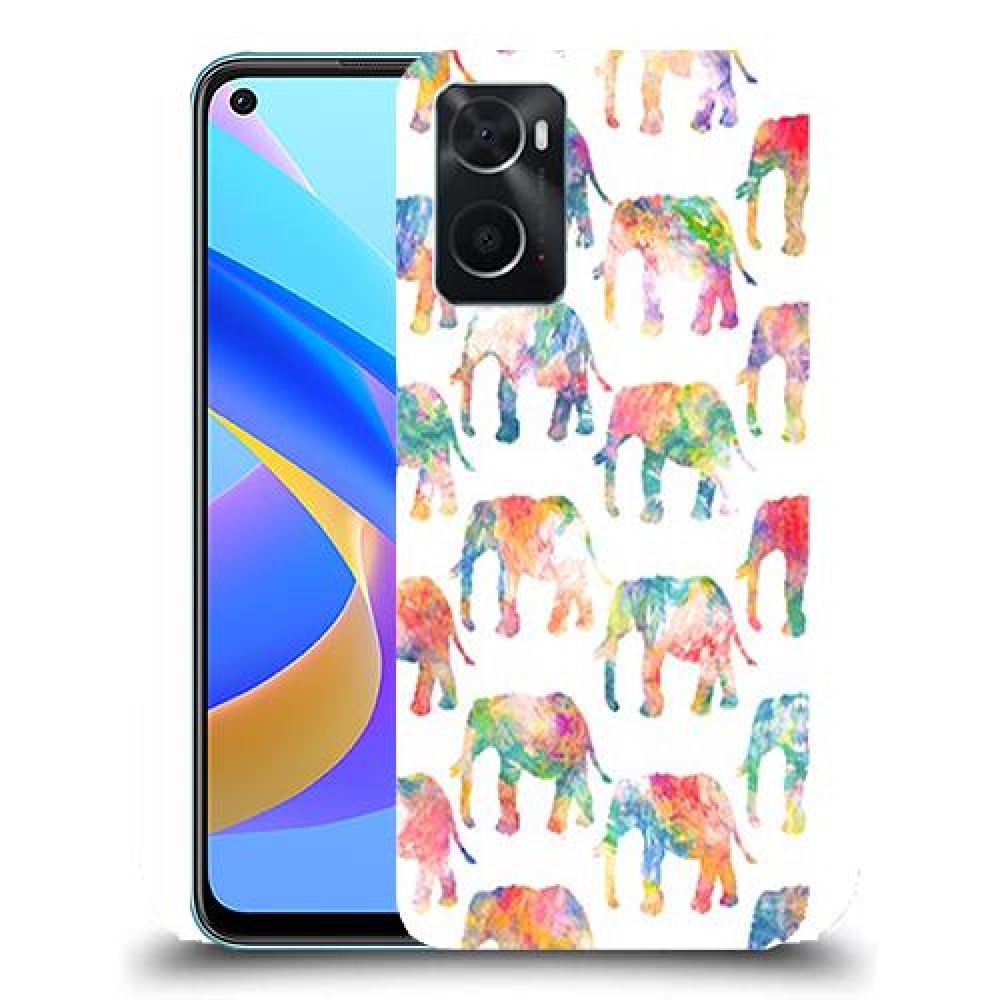 כיסוי מעוצב - אלפנטים צבעוניים לדגם : Oppo A36 מותג : סקרין מובייל
