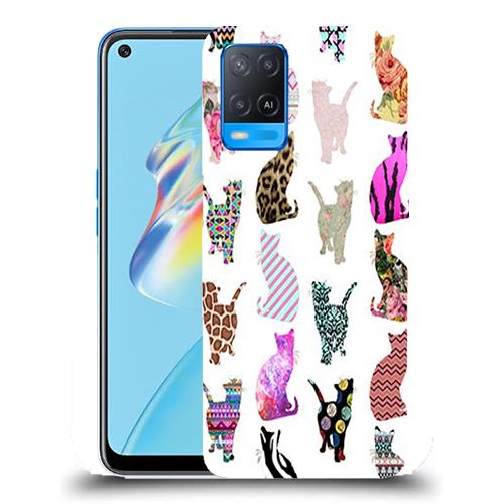 כיסוי מעוצב - חתולים צבעוניים לדגם : Oppo A54 מותג : סקרין מובייל