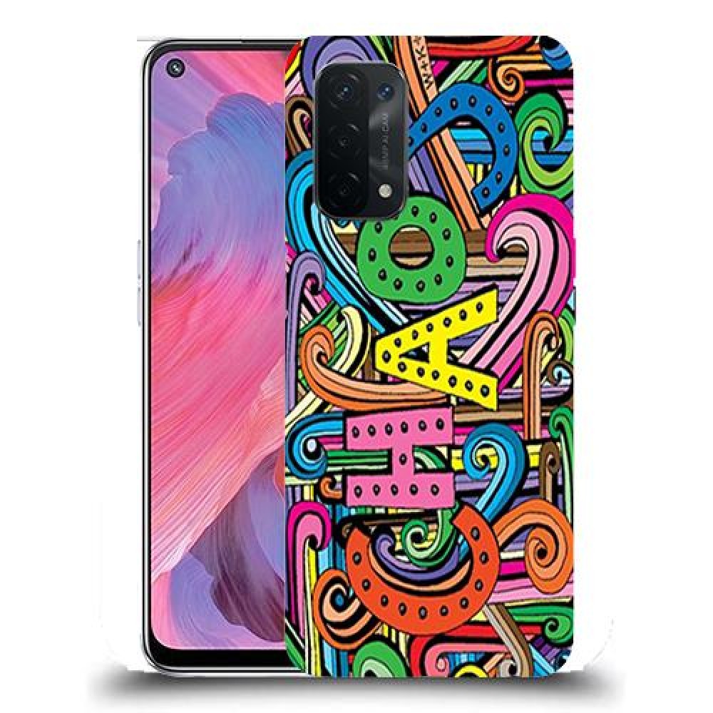 כיסוי מעוצב - כאוס צבעוני לדגם : Oppo A74 5G מותג : סקרין מובייל