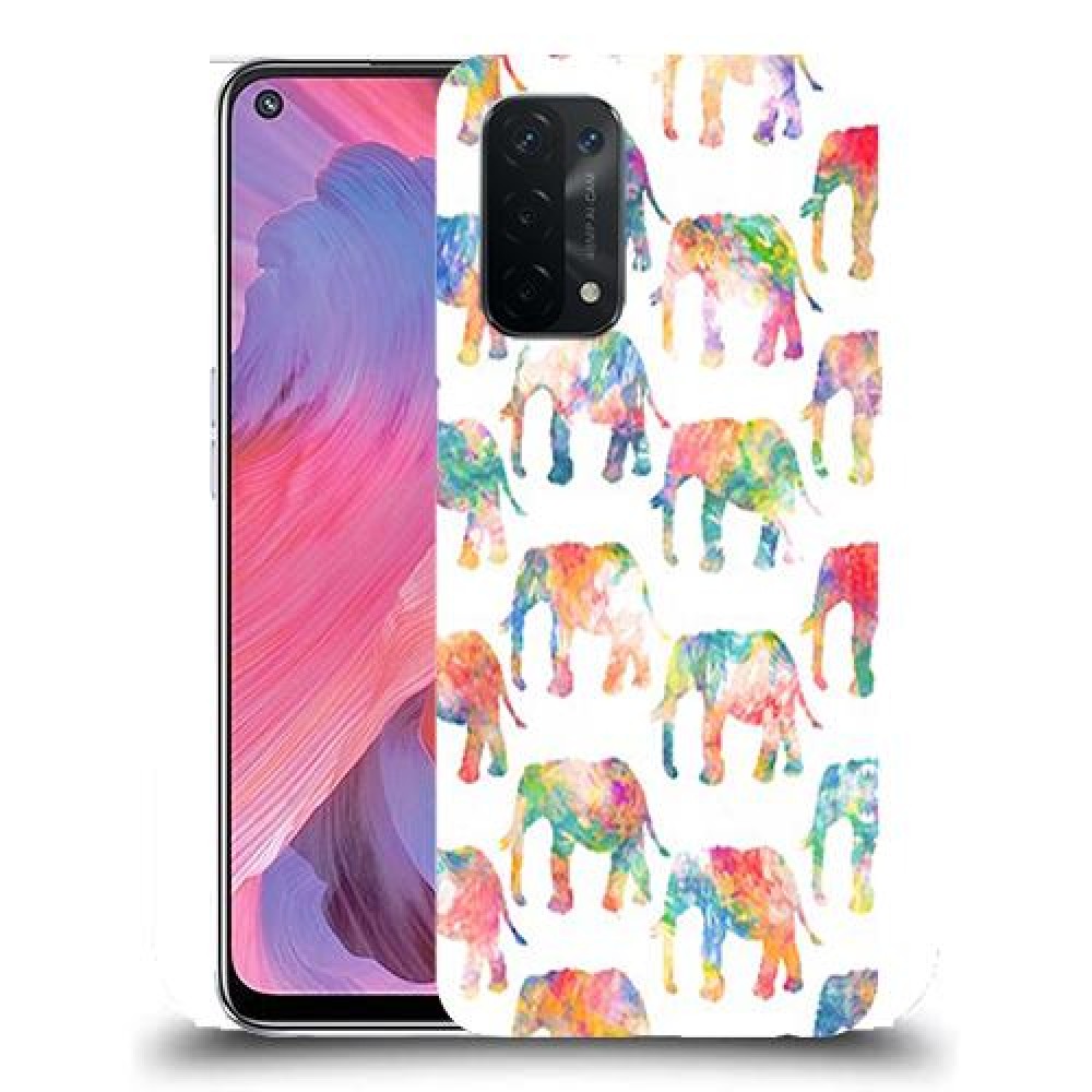 כיסוי מעוצב - אלפנטים צבעוניים לדגם : Oppo A74 5G מותג : סקרין מובייל