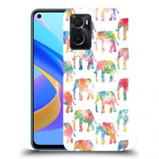 כיסוי מעוצב - אלפנטים צבעוניים לדגם : Oppo A76 מותג : סקרין מובייל