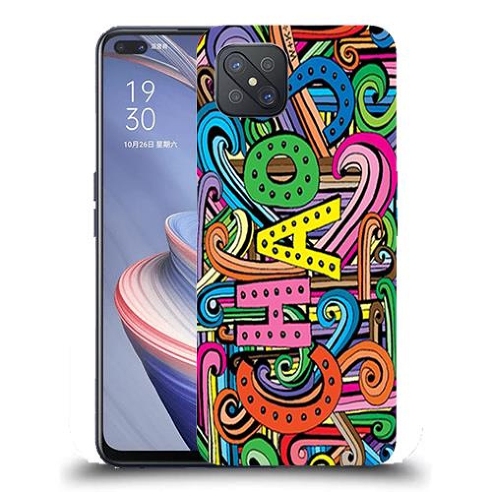 כיסוי מעוצב - כאוס צבעוני לדגם : Oppo A92s מותג : סקרין מובייל