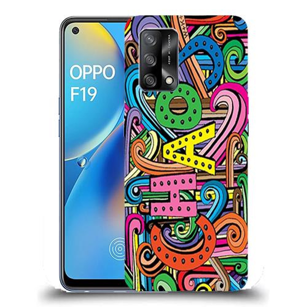 כיסוי מעוצב - כאוס צבעוני לדגם : Oppo F19 מותג : סקרין מובייל
