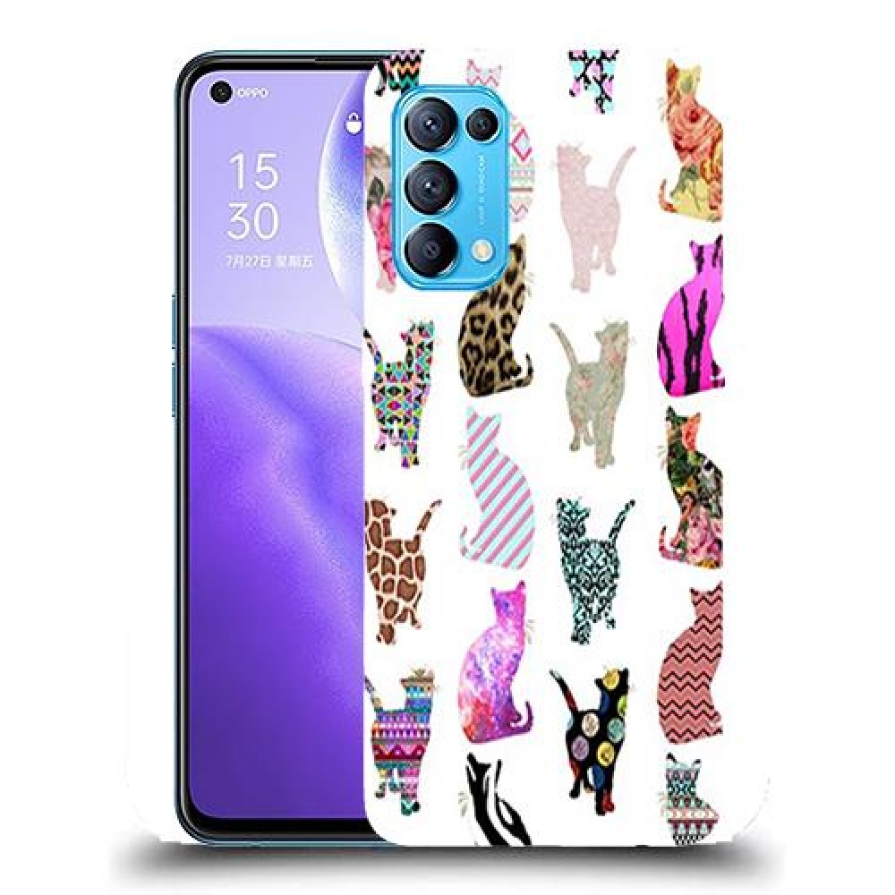 כיסוי מעוצב - חתולים צבעוניים לדגם : Oppo Find X3 Lite מותג : סקרין מובייל