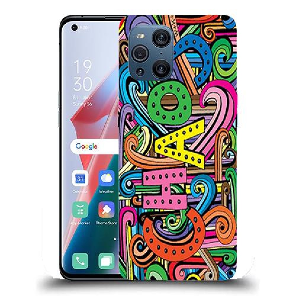 כיסוי מעוצב - כאוס צבעוני לדגם : Oppo Find X3 Pro מותג : סקרין מובייל