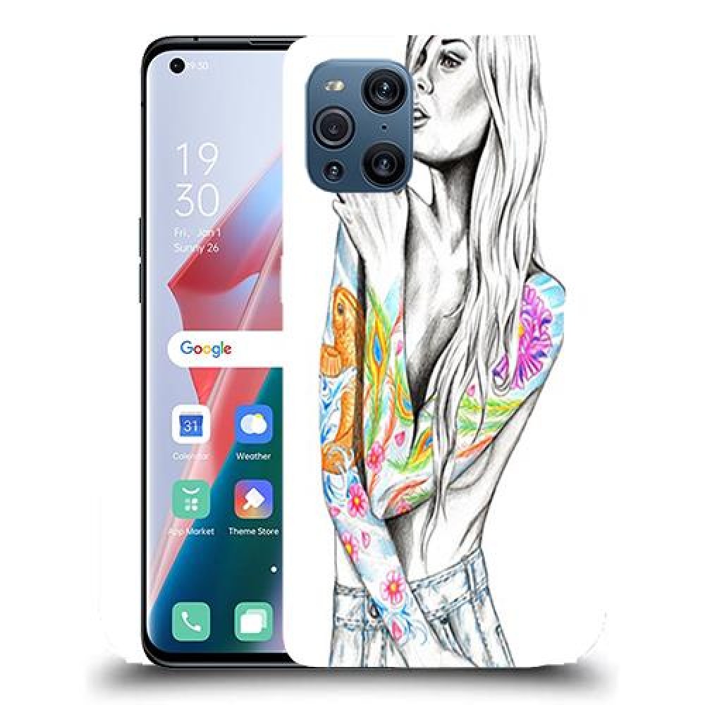 כיסוי מעוצב - צבע טאטו לדגם : Oppo Find X3 Pro מותג : סקרין מובייל