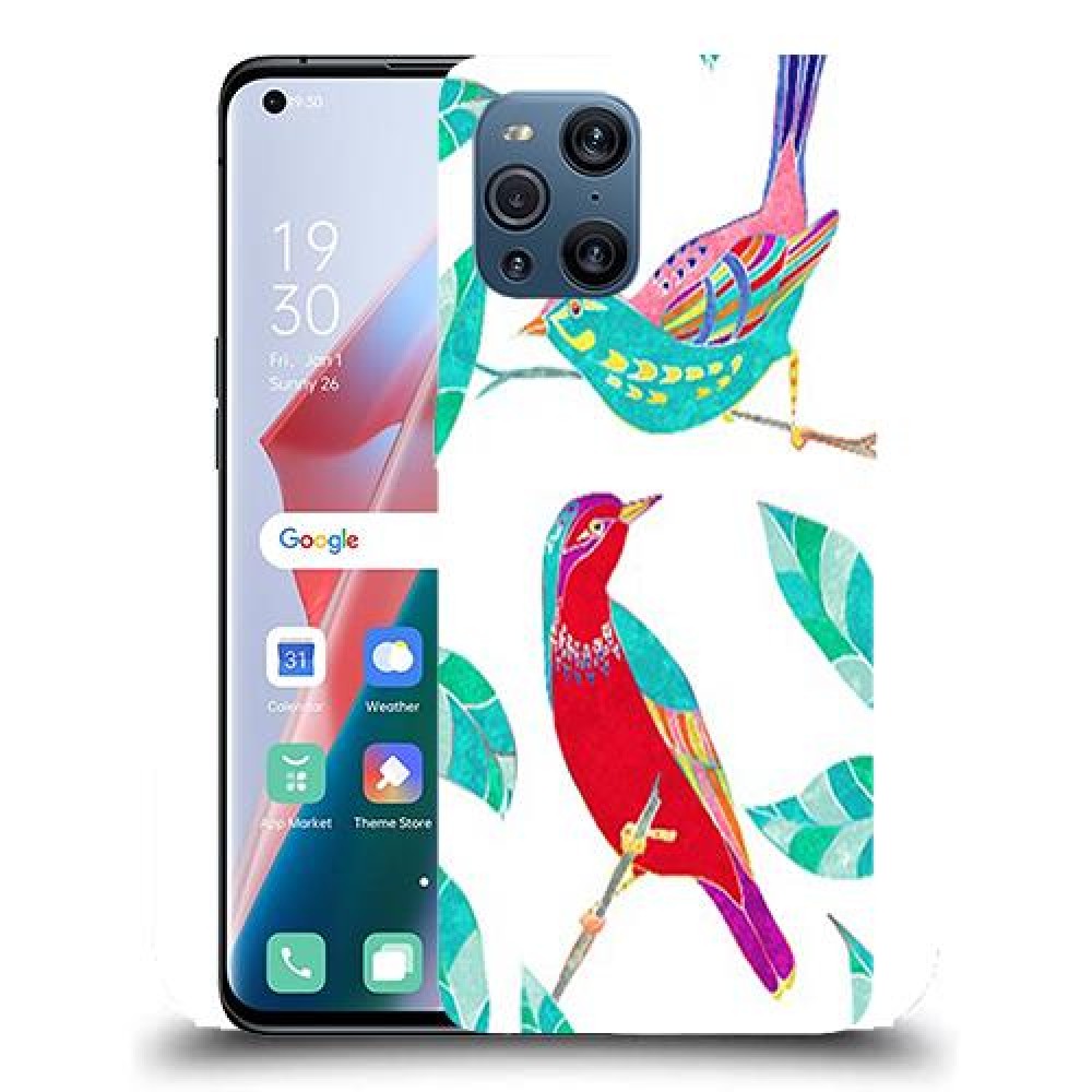 כיסוי מעוצב - ציפורים צבעוניות לדגם : Oppo Find X3 Pro מותג : סקרין מובייל