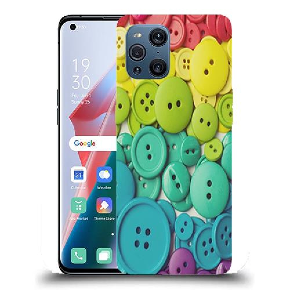 כיסוי מעוצב - כפתורים צבעוניים לדגם : Oppo Find X3 Pro מותג : סקרין מובייל