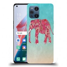 כיסוי מעוצב - בורדו אלפנט לדגם : Oppo Find X3 מותג : סקרין מובייל