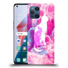 כיסוי מעוצב - חתול בעננים ורודים לדגם : Oppo Find X3 מותג : סקרין מובייל