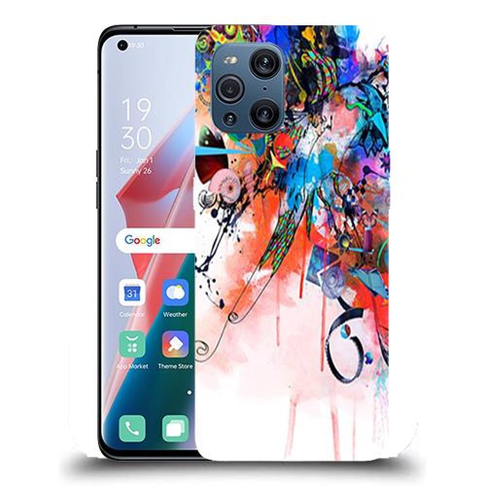 כיסוי מעוצב - זר צבעוני לדגם : Oppo Find X3 מותג : סקרין מובייל
