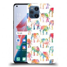 כיסוי מעוצב - אלפנטים צבעוניים לדגם : Oppo Find X3 מותג : סקרין מובייל