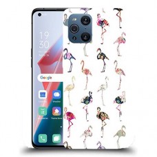 כיסוי מעוצב - פלמינגו צבעוניים לדגם : Oppo Find X3 מותג : סקרין מובייל