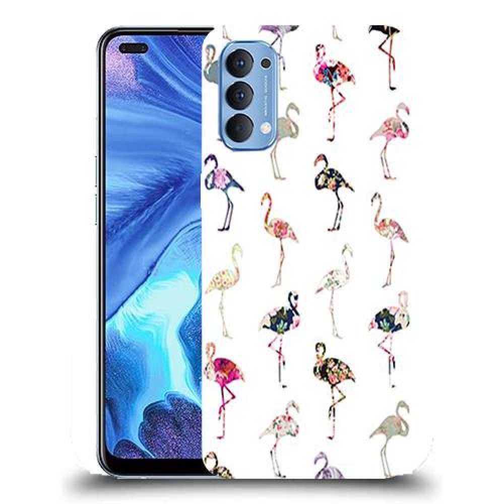 כיסוי מעוצב - פלמינגו צבעוניים לדגם : Oppo Reno4 5G מותג : סקרין מובייל
