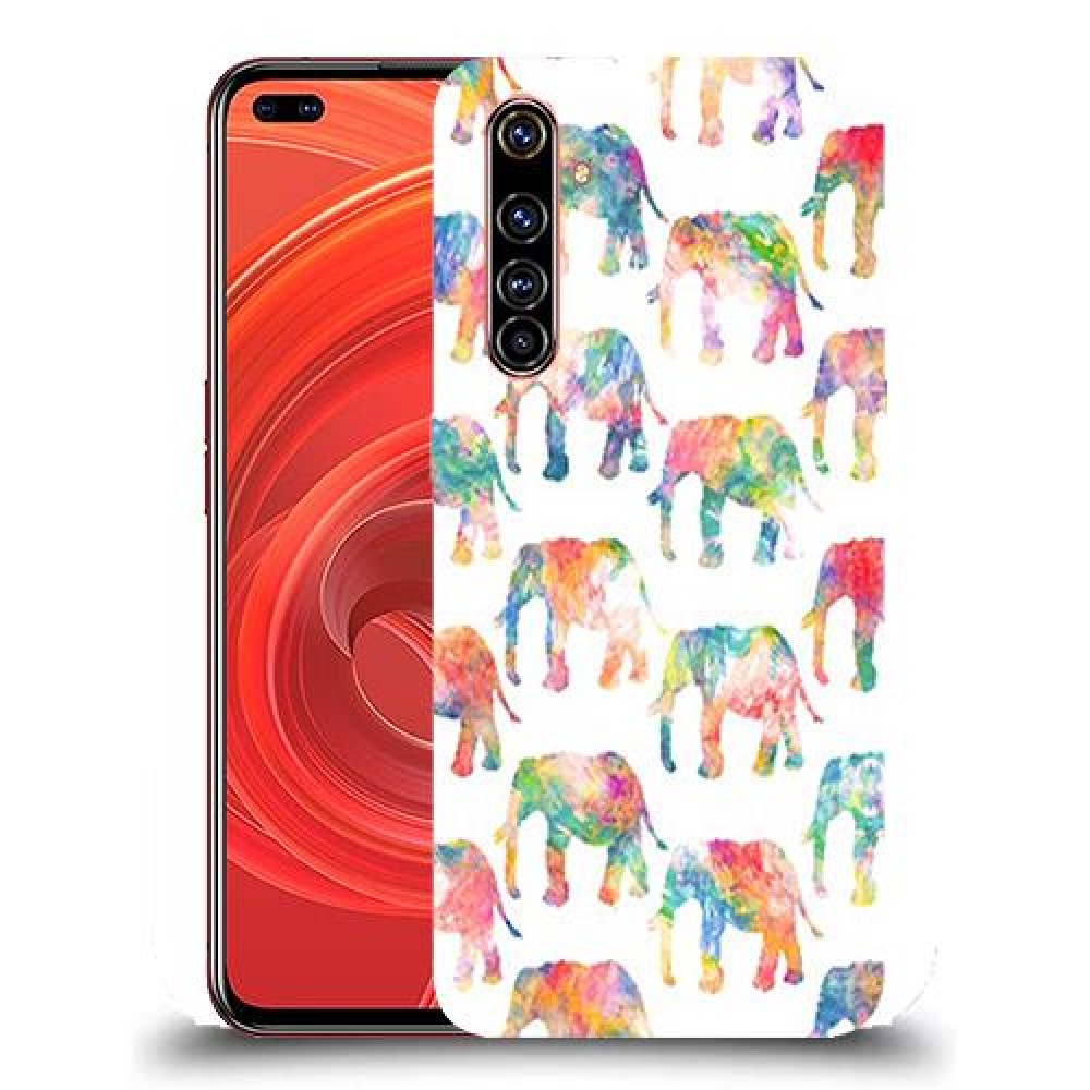 כיסוי מעוצב - אלפנטים צבעוניים לדגם : Realme X50 Pro 5G מותג : סקרין מובייל