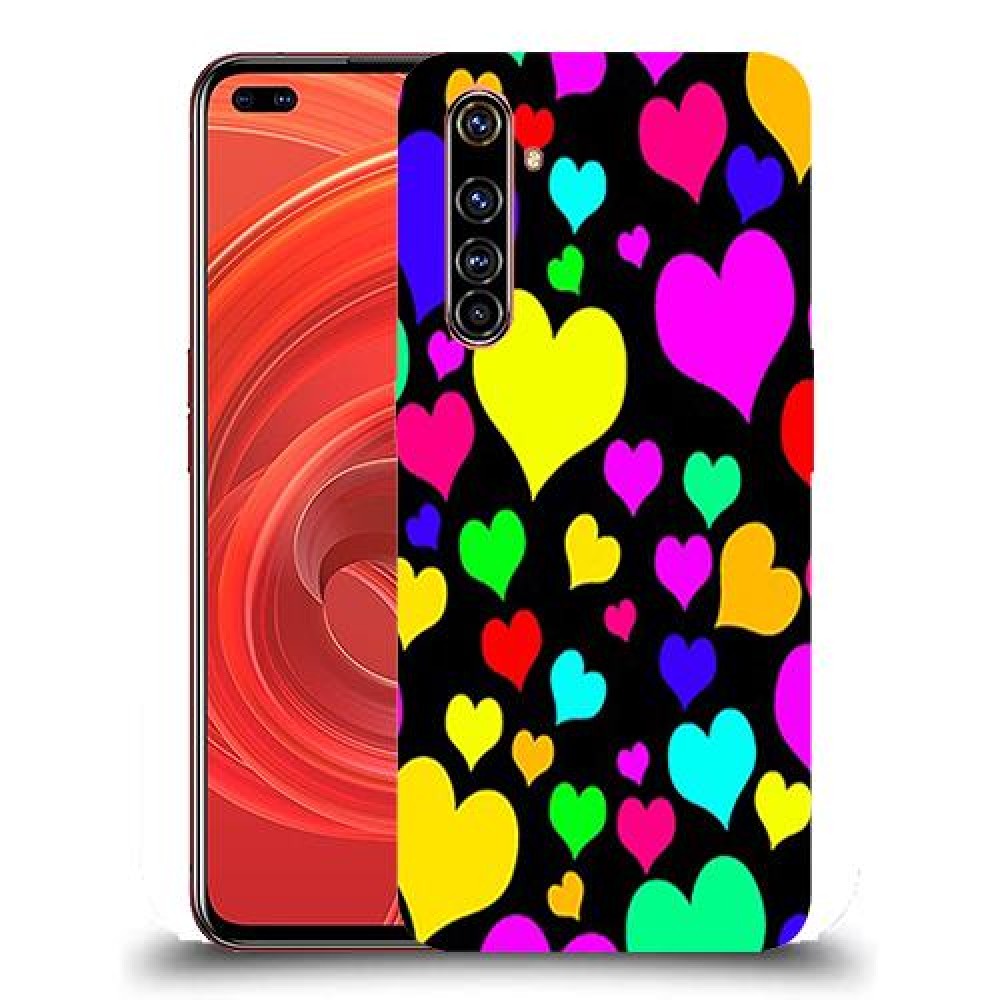 כיסוי מעוצב - לבבות צבעוניים לדגם : Realme X50 Pro 5G מותג : סקרין מובייל