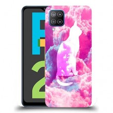כיסוי מעוצב - חתול בעננים ורודים לדגם : Samsung Galaxy F12 מותג : סקרין מובייל
