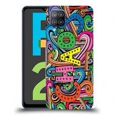 כיסוי מעוצב - כאוס צבעוני לדגם : Samsung Galaxy F12 מותג : סקרין מובייל