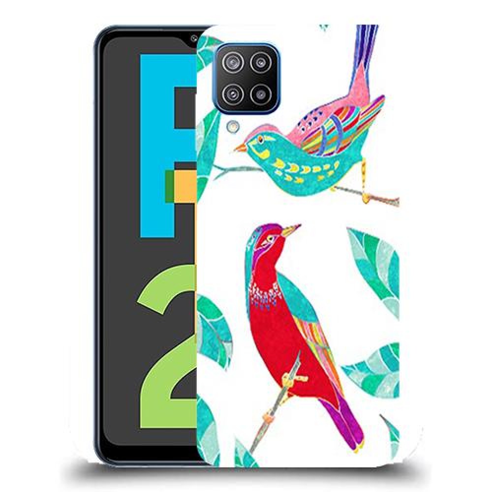 כיסוי מעוצב - ציפורים צבעוניות לדגם : Samsung Galaxy F12 מותג : סקרין מובייל