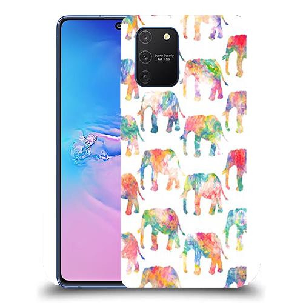 כיסוי מעוצב - אלפנטים צבעוניים לדגם : Samsung Galaxy S10 Lite מותג : סקרין מובייל