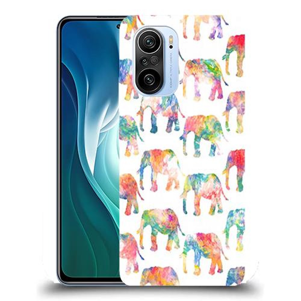 כיסוי מעוצב - אלפנטים צבעוניים לדגם : Xiaomi Mi 11i מותג : סקרין מובייל