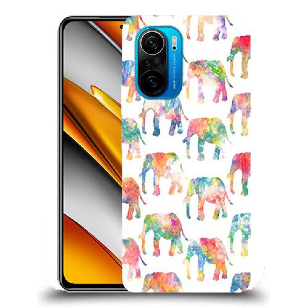 כיסוי מעוצב - אלפנטים צבעוניים לדגם : Xiaomi Poco F3 מותג : סקרין מובייל