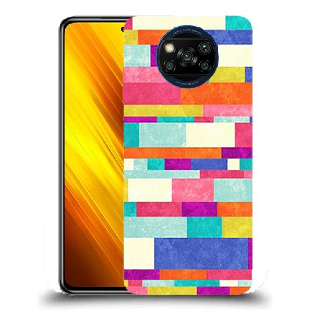 כיסוי מעוצב - לבנים צבעוניות לדגם : Xiaomi Poco X3 NFC מותג : סקרין מובייל