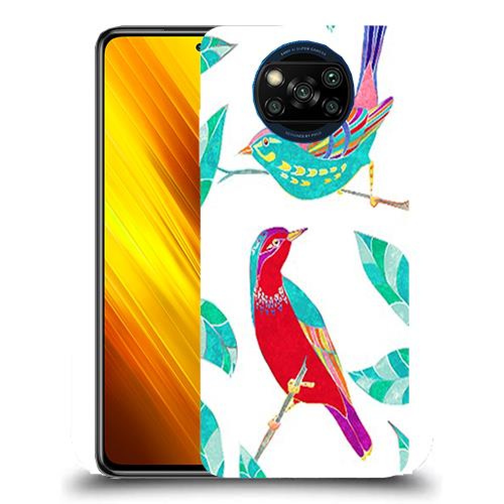 כיסוי מעוצב - ציפורים צבעוניות לדגם : Xiaomi Poco X3 NFC מותג : סקרין מובייל