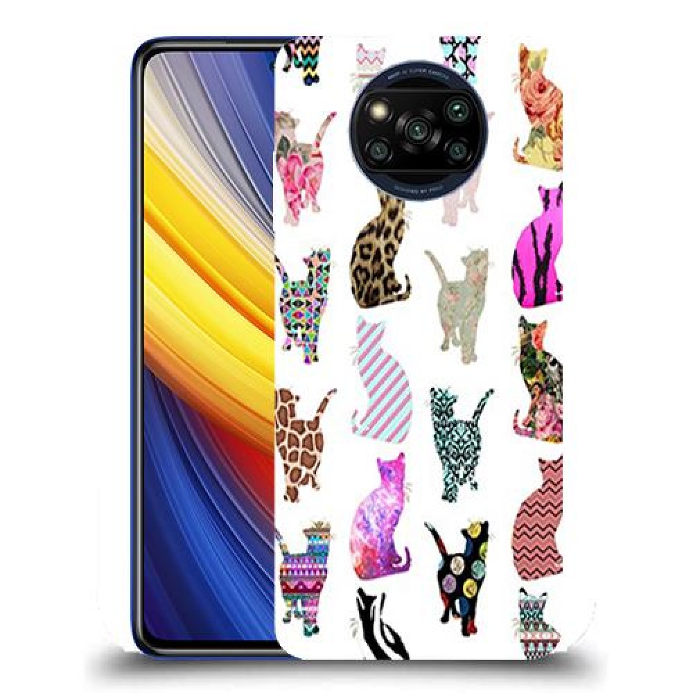 כיסוי מעוצב - חתולים צבעוניים לדגם : Xiaomi Poco X3 Pro מותג : סקרין מובייל