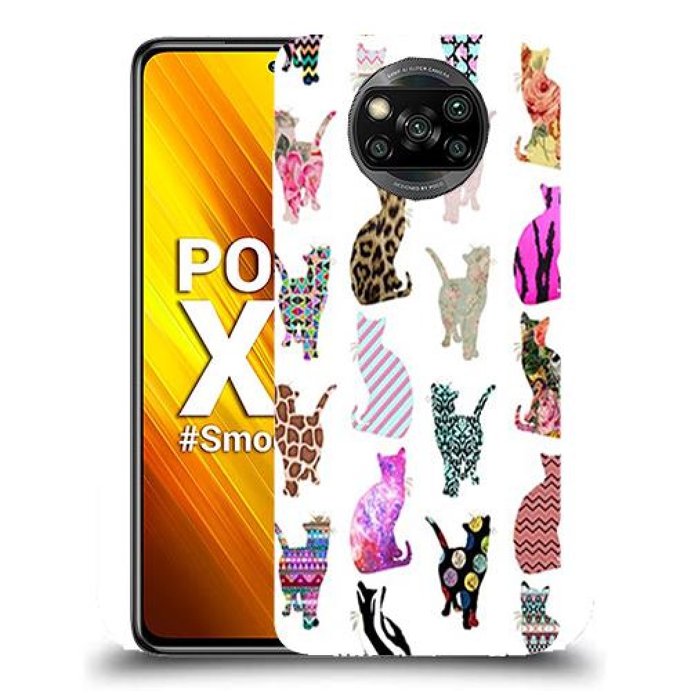 כיסוי מעוצב - חתולים צבעוניים לדגם : Xiaomi Poco X3 מותג : סקרין מובייל