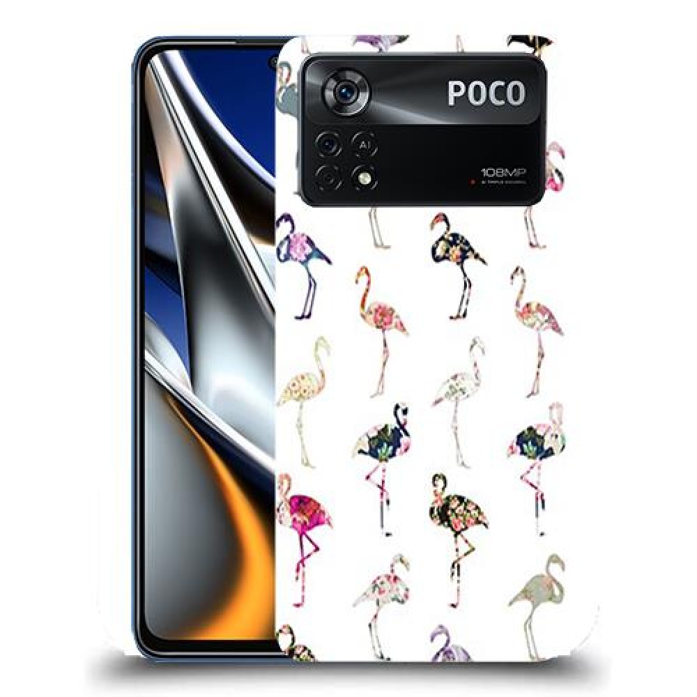 כיסוי מעוצב - פלמינגו צבעוניים לדגם : Xiaomi Poco X4 Pro 5G מותג : סקרין מובייל