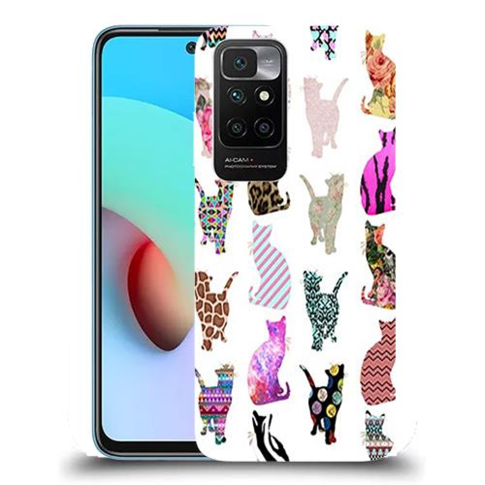 כיסוי מעוצב - חתולים צבעוניים לדגם : Xiaomi Redmi 10 מותג : סקרין מובייל