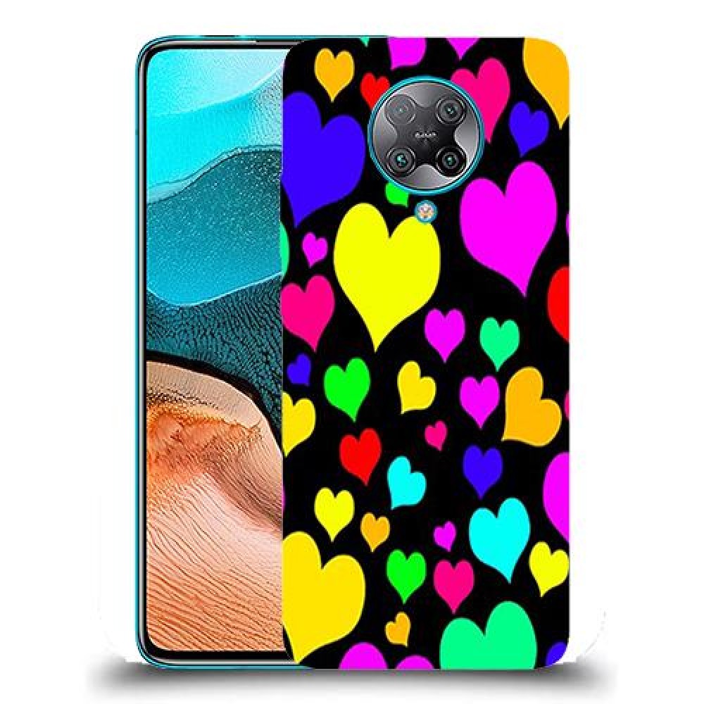 כיסוי מעוצב - לבבות צבעוניים לדגם : Xiaomi Redmi K30 Pro מותג : סקרין מובייל
