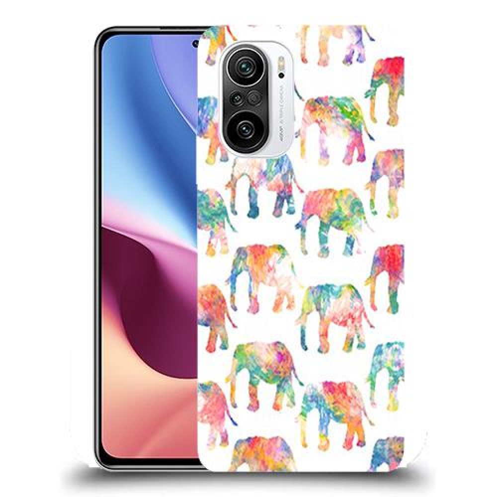 כיסוי מעוצב - אלפנטים צבעוניים לדגם : Xiaomi Redmi K40 Pro מותג : סקרין מובייל