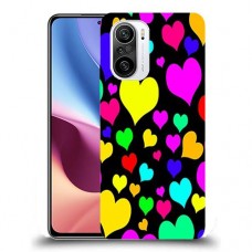 כיסוי מעוצב - לבבות צבעוניים לדגם : Xiaomi Redmi K40 מותג : סקרין מובייל