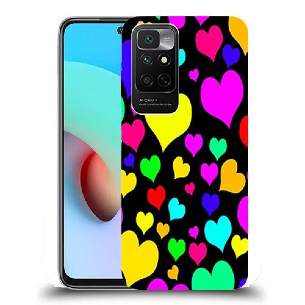 כיסוי מעוצב - לבבות צבעוניים לדגם : Xiaomi Redmi Note 11 4G מותג : סקרין מובייל