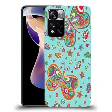 כיסוי מעוצב - פרפרים על כחול לדגם : Xiaomi Redmi Note 11 Pro+ 5G מותג : סקרין מובייל