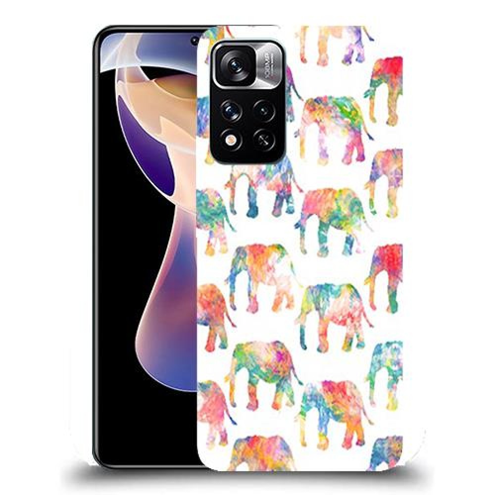 כיסוי מעוצב - אלפנטים צבעוניים לדגם : Xiaomi Redmi Note 11 Pro+ 5G מותג : סקרין מובייל